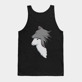 Sheep in Wolf Skin - Cute Sheep Drawing That's Rather Funny Tank Top